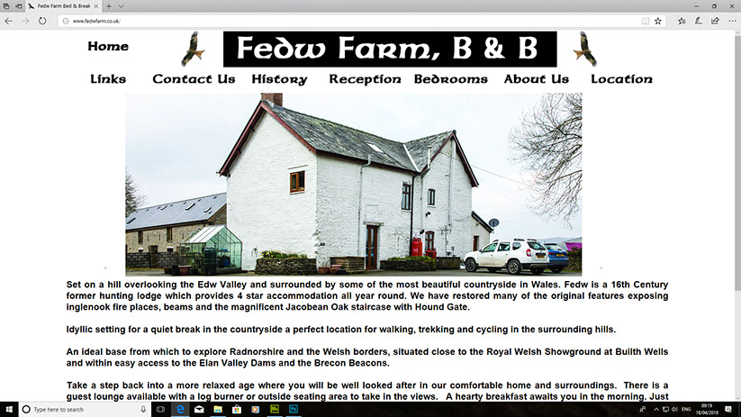 Fedw Farm Bed and Breakfast - Site Designed and Hosted by Weboriel